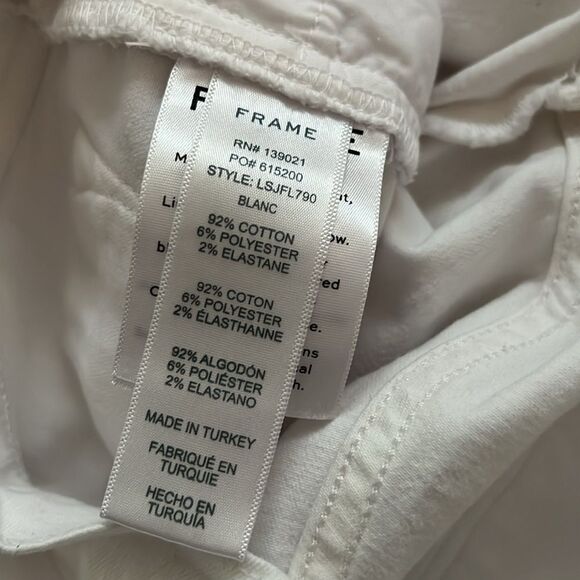 FRAME Le Skinny de Jeanne Foliage Embroidered Jeans Blanc - Picture 11 of 11